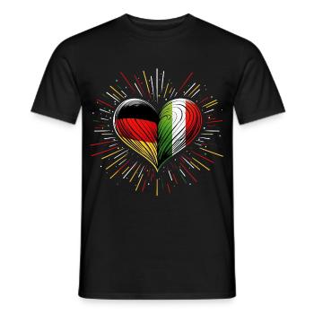 Germany Loves Italy, German Italian Friendship - Men's T-Shirt - black - Front - AI Model Male 178 light (178cm)