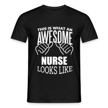 Krankenschwester - Männer T-Shirt - Schwarz - Vorne - AI Model Male 178 light (178cm)