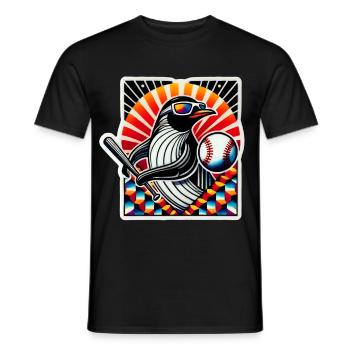 Baseball des pingouins - T-shirt homme - noir - Devant - AI Model Male 178 light (178cm)