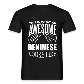 Benin - Men's T-Shirt - black - Front - AI Model Male 178 light (178cm)