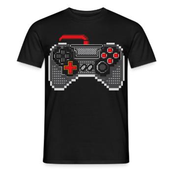 Gamepad Pixel Kunst - Männer T-Shirt - Schwarz - Vorne - AI Model Male 178 light (178cm)