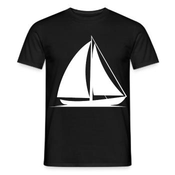 Segelboot Line Art - Männer T-Shirt - Schwarz - Vorne - AI Model Male 178 light (178cm)