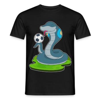 Snake Soccer Player Soccer - Heren T-shirt - zwart - Voor - AI Model Male 178 light (178cm)