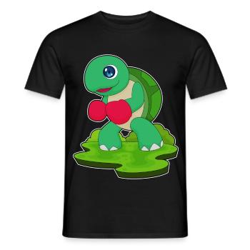 Turtle Boxer Boxing Gloves Boxing - Men's T-Shirt - black - Front - AI Model Male 178 light (178cm)
