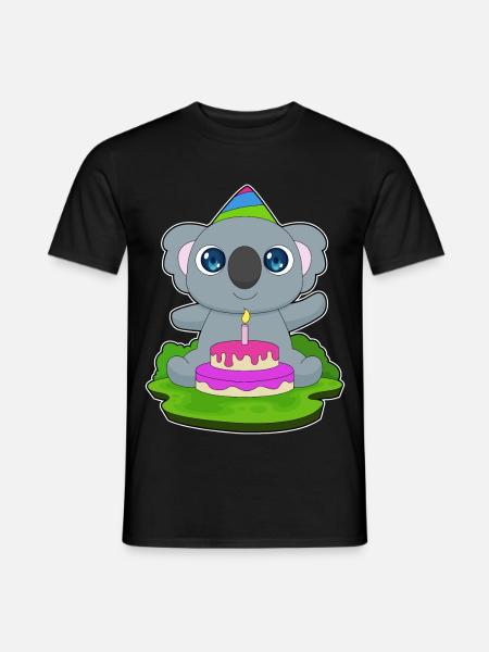 Gâteau d’anniversaire Koala - T-shirt homme - noir