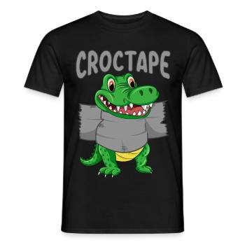 Ruban Croco | Crocodile Baby avec ruban Croco - T-shirt homme - noir - Devant - AI Model Male 178 light (178cm)