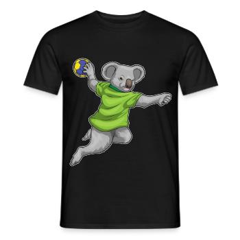 Koala Handball Player Handball - Men's T-Shirt - black - Front - AI Model Male 178 light (178cm)