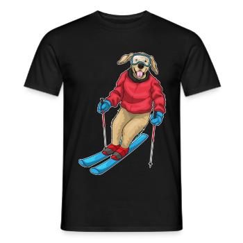 Labrador Skifahrer Ski - Männer T-Shirt - Schwarz - Vorne - AI Model Male 178 light (178cm)
