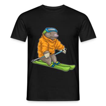 Maulwurf Skifahrer Ski - Männer T-Shirt - Schwarz - Vorne - AI Model Male 178 light (178cm)