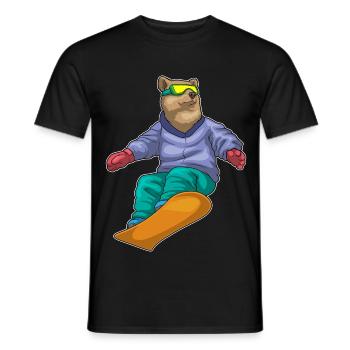 Bear Snowboarder Snowboard - Men's T-Shirt - black - Front - AI Model Male 178 light (178cm)