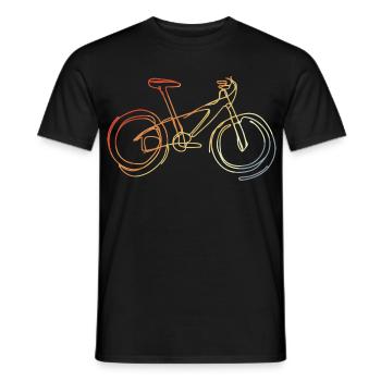 Vintage Mountain Bike Sketch - Men's T-Shirt - black - Front - AI Model Male 178 light (178cm)