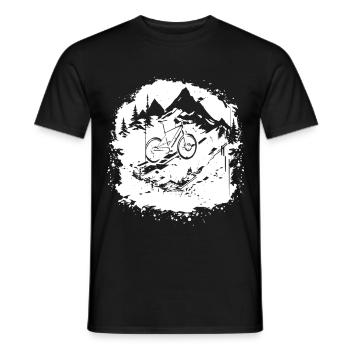 Mountain Bike Graphics - Men's T-Shirt - black - Front - AI Model Male 178 light (178cm)