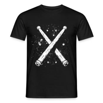 Schlagzeugstöcke Grafik - Männer T-Shirt - Schwarz - Vorne - AI Model Male 178 light (178cm)