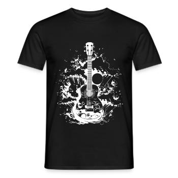 Ukulele Drawing - Men's T-Shirt - black - Front - AI Model Male 178 light (178cm)