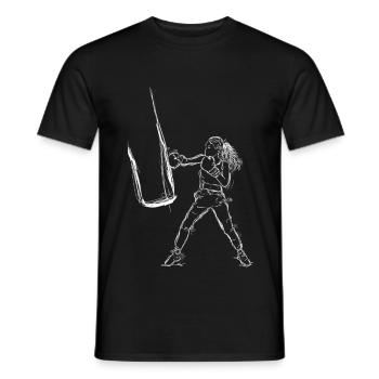 Boxer Sketch - Men's T-Shirt - black - Front - AI Model Male 178 light (178cm)