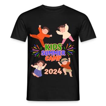 Sommercamp für Kinder - Männer T-Shirt - Schwarz - Vorne - AI Model Male 178 light (178cm)