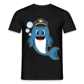 Dolphin Policeman Police - Men's T-Shirt - black - Front - AI Model Male 178 light (178cm)