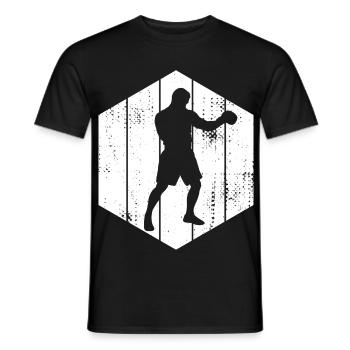 Boxer Sketch - Men's T-Shirt - black - Front - AI Model Male 178 light (178cm)