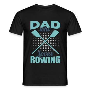 Rowing father - Men's T-Shirt - black - Front - AI Model Male 178 light (178cm)