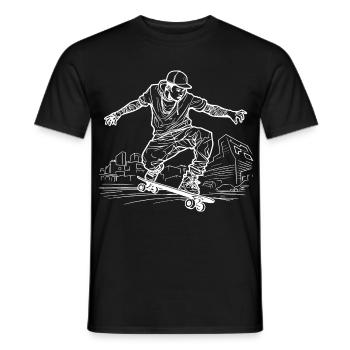 Skateboarder Zeichnung - Männer T-Shirt - Schwarz - Vorne - AI Model Male 178 light (178cm)