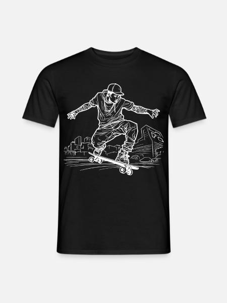 Dessin de skateboarder - T-shirt homme - noir