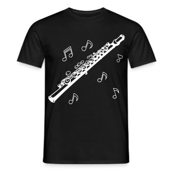 Flûte - T-shirt homme - noir - Devant - AI Model Male 178 light (178cm)