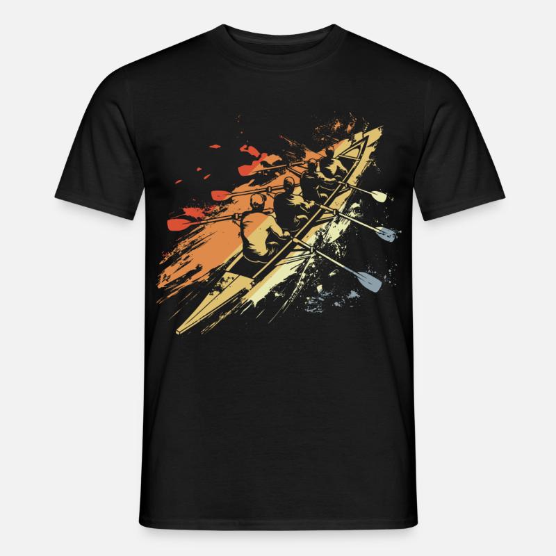 Retro Ruderteam Grafik - Männer T-Shirt - Schwarz