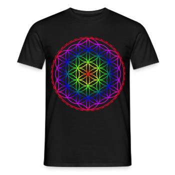 Fleur de vie arc-en-ciel - T-shirt homme - noir - Devant - AI Model Male 178 light (178cm)