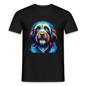 Griffon Bleu De Gascogne Dog Breed Cartoon Kawaii - Men's T-Shirt - black - Front - AI Model Male 178 light (178cm)