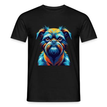 Griffon Bruxellois Chien Race Dessin Animé Kawaii - T-shirt homme - noir - Devant - AI Model Male 178 light (178cm)