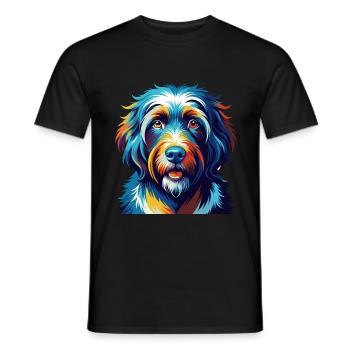 Schapendoes Race Chien Coloré Dessin Animé Kawaii - T-shirt homme - noir - Devant - AI Model Male 178 light (178cm)