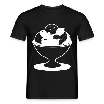 Ice cream sundae Drawing - Men's T-Shirt - black - Front - AI Model Male 178 light (178cm)
