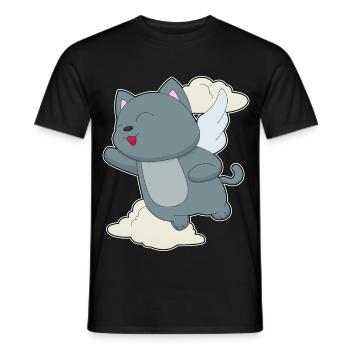 Ailes d’ange chat - T-shirt homme - noir - Devant - AI Model Male 178 light (178cm)