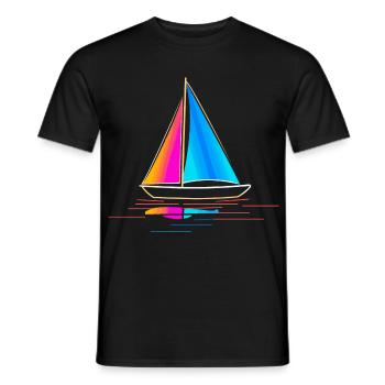 Dessin de voilier vintage - T-shirt homme - noir - Devant - AI Model Male 178 light (178cm)