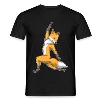 Fuchs Yoga Fitness Gymnastik - Männer T-Shirt - Schwarz - Vorne - AI Model Male 178 light (178cm)