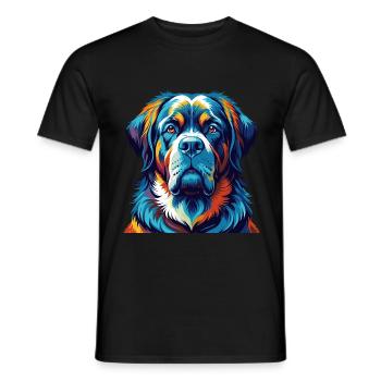 Alpine Mastiff Dog Breed Colorful Cartoon Kawaii - Men's T-Shirt - black - Front - AI Model Male 178 light (178cm)