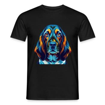 Basset Bleu De Gascogne Dog Breed Cartoon Kawaii - Men's T-Shirt - black - Front - AI Model Male 178 light (178cm)
