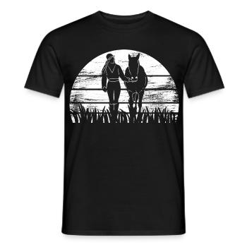 Fille de cheval - T-shirt homme - noir - Devant - AI Model Male 178 light (178cm)