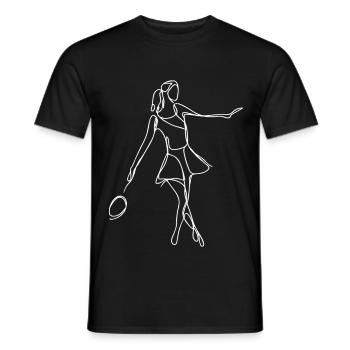 Badminton Mädchen Zeichnung - Männer T-Shirt - Schwarz - Vorne - AI Model Male 178 light (178cm)