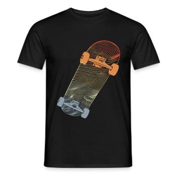 Vintage Skateboard Line Art - Men's T-Shirt - black - Front - AI Model Male 178 light (178cm)