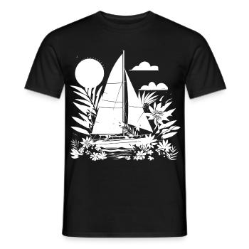 Segeln Comic Look - Männer T-Shirt - Schwarz - Vorne - AI Model Male 178 light (178cm)