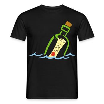 A bottle in the sea - Men's T-Shirt - black - Front - AI Model Male 178 light (178cm)