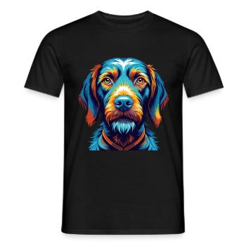 Fil de fer Vizsla race de chien dessin animé Kawaii - T-shirt homme - noir - Devant - AI Model Male 178 light (178cm)