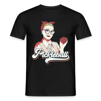 Pickleball Player Pickleball Balls Vintage - Men's T-Shirt - black - Front - AI Model Male 178 light (178cm)