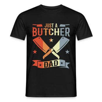 Père boucher - T-shirt homme - noir - Devant - AI Model Male 178 light (178cm)