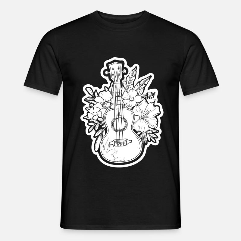 Ukulele Comic Look - Männer T-Shirt - Schwarz