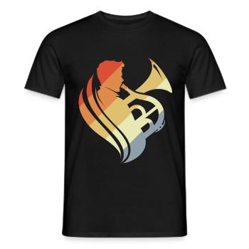 Croquis de joueur de tuba vintage - T-shirt homme - noir - Devant - AI Model Male 178 light (178cm)