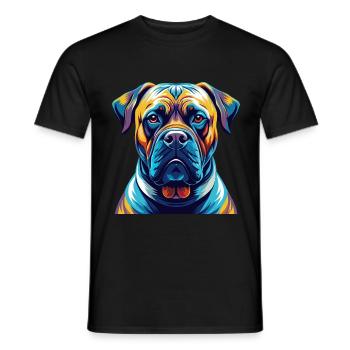 Boerboel Dog Breed Colorful Cartoon Kawaii - Men's T-Shirt - black - Front - AI Model Male 178 light (178cm)