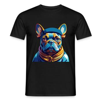 Chien Francais Dog Breed Colorful Cartoon Kawaii - Men's T-Shirt - black - Front - AI Model Male 178 light (178cm)