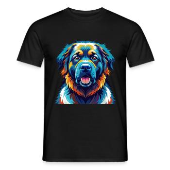 Caucasian Shepherd Dog Breed Cartoon Kawaii - Men's T-Shirt - black - Front - AI Model Male 178 light (178cm)